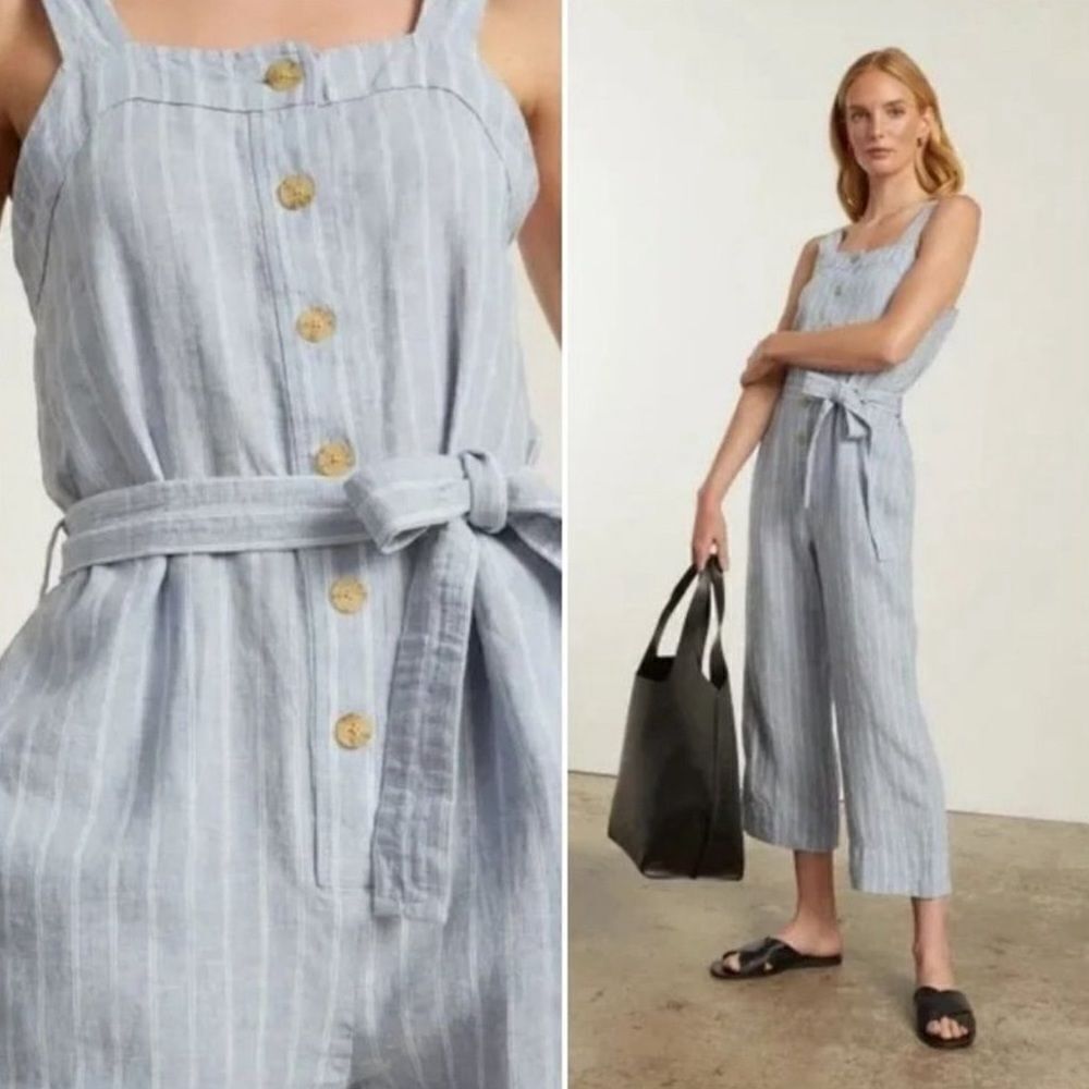 Everlane Blue Striped Jumpsuit